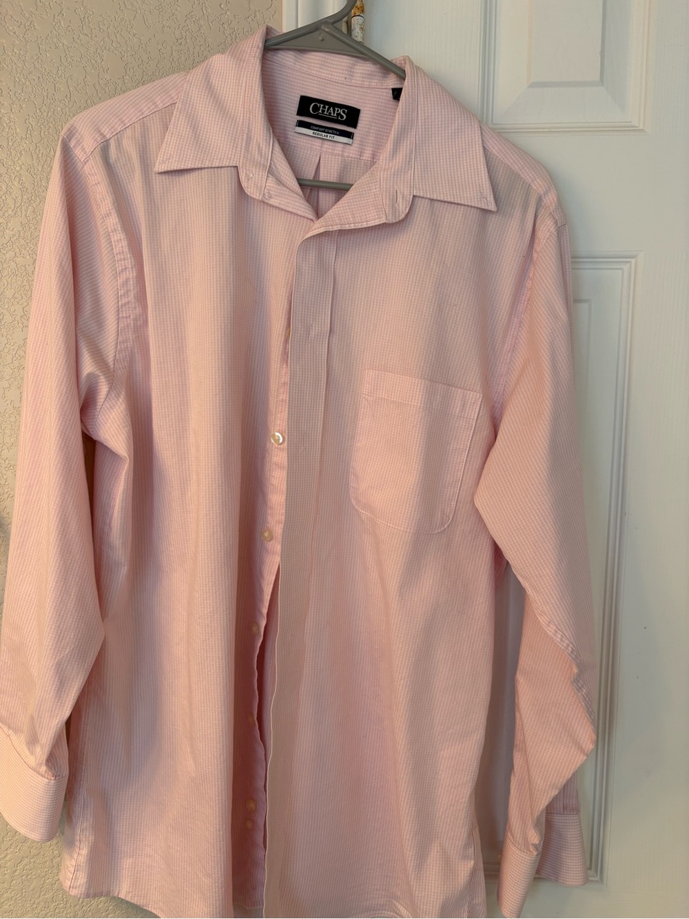 Chaps Men’s Light Pink Striped Dress Shirt